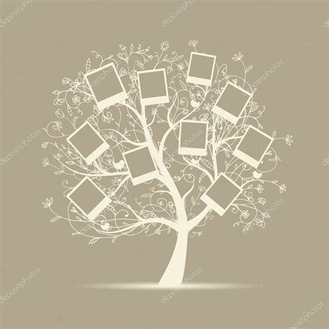 Collection by louise genetti roach. Family tree design, insert your photos into frames — Stock ...