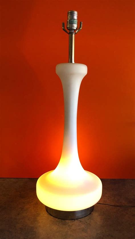 Frosted White Glass Lamp With Lighted Base By Laurel Lamp Co For Sale At 1stdibs Lighted Base