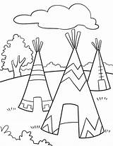 Americans Teepee Native Coloring Printable sketch template