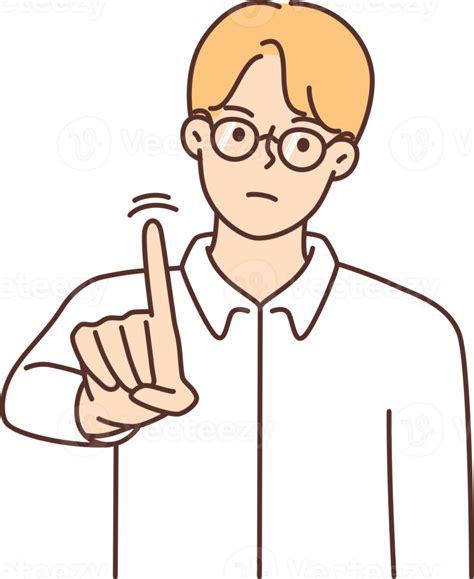 Serious Man Show Finger Say No 21478139 Png