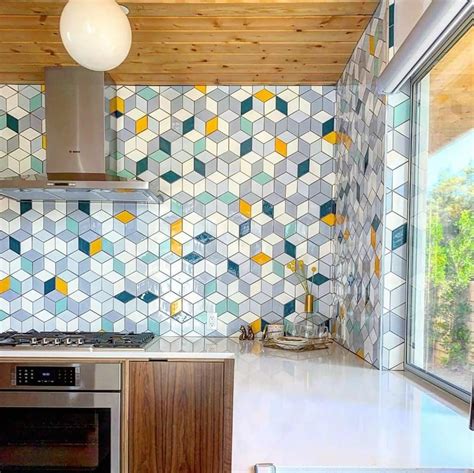 Handmade Ceramic Kitchen Tile Projects By Mercury Mosaics Mid Century