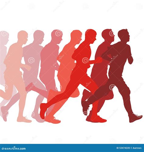 Set Of Silhouettes Runners On Sprint Men Vector Stock Vector