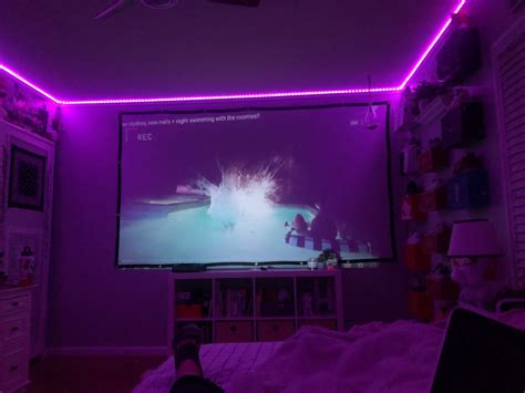 Hayley Britton Bedroom Projector Wall In 2020 Projector Wall Projector In Bedroom Movie Room