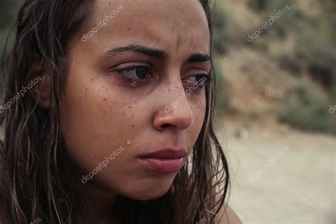 Crying Beauty Girl Beautiful Model Woman Cry Tears — Stock Photo