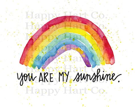 Rainbow Sunshine Baby Watercolor Art Print Painting Sunshine Etsy