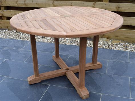 Teak 120cm Round Pedestal Table Patio Garden Furniture