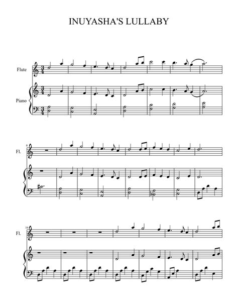 Inuyashas Lullaby Flute Sheet Music Download Free In Pdf