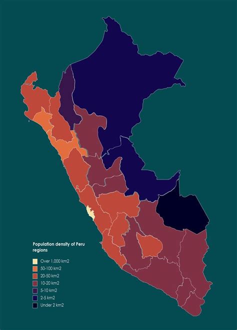Population Density Of Peru Regions Region Poster Peru