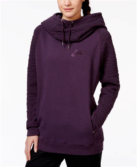 Nike Rally Quilted Pullover Hoodie In Purple Lyst