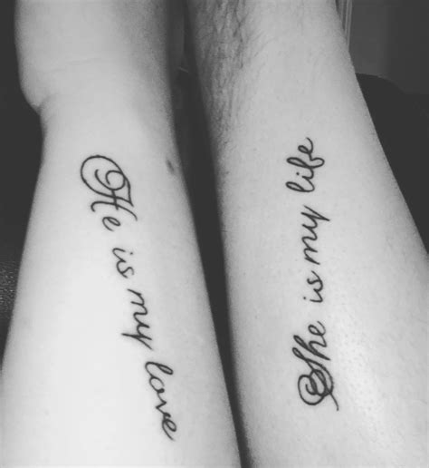 couples tattoos matching tattoos his and hers tattoos he is my love she is my life forearm