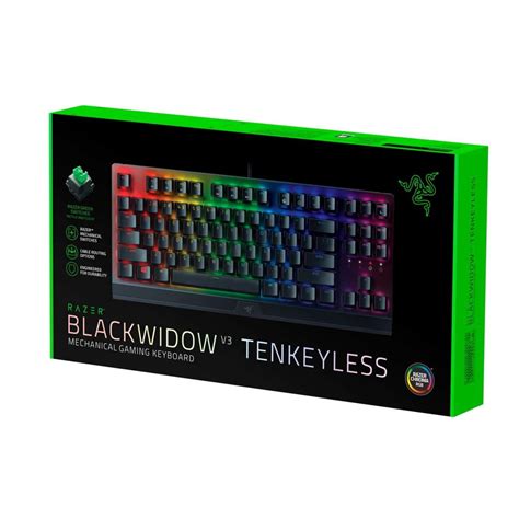 Razer BlackWidow V TKL Mechanical Gaming Keyboard Green Switches Black HardwareMarket