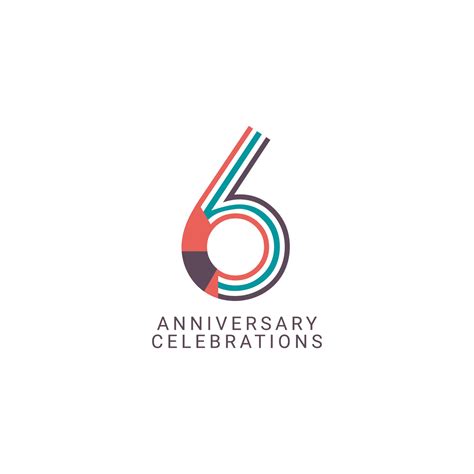 6 Years Anniversary Celebration Vector Template Design Illustration