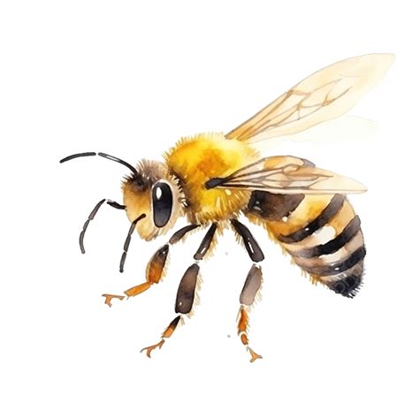 Cute Bee In Watercolor Bee Bee Illustration Cute Bee Png Transparent