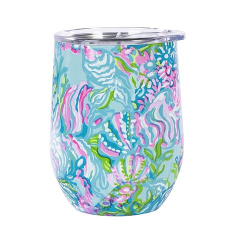 Lilly Pulitzer Insulated Stemless Tumbler In Aqua La Vista Lilly
