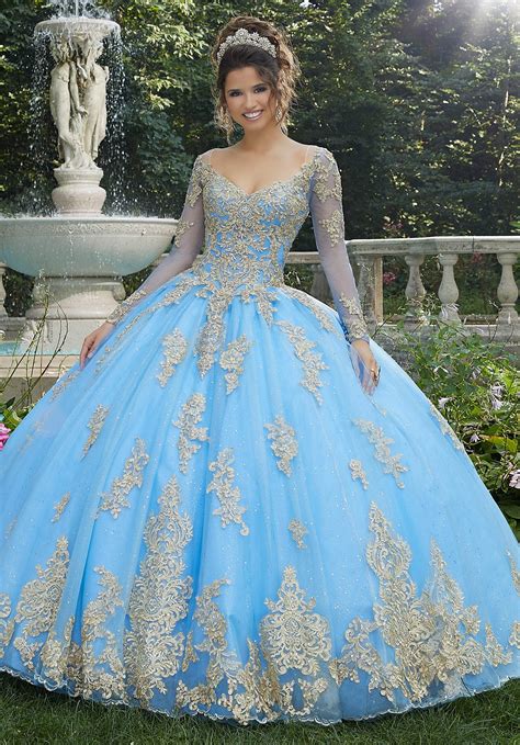 Metallic Lace And Glitter Tulle Quinceañera Dress Morilee Style 89272