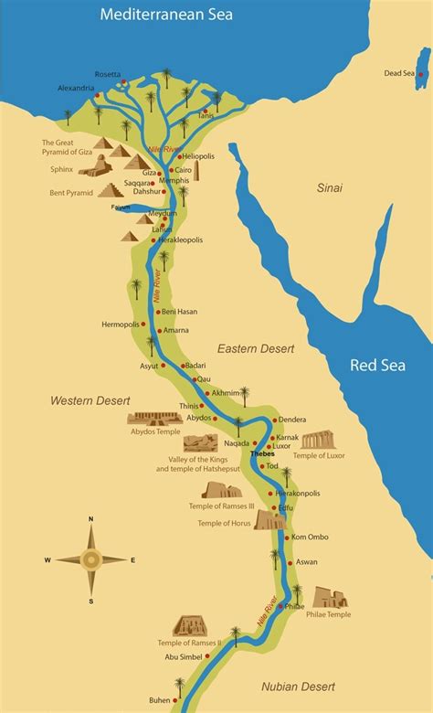 Map Of The Nile River In Ancient Egypt Egypt Tours Portal 