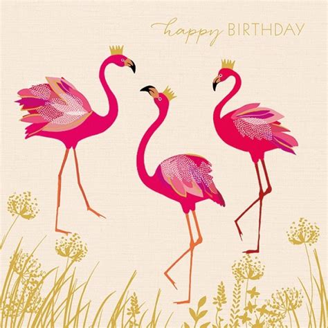 Flamingo Happy Birthday Card By Sara Miller London Vibrant Home
