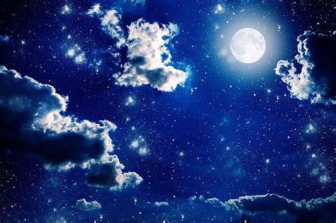 Online Crop Hd Wallpaper Clouds Moon Night Stars Space Sky