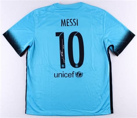 Lionel Leo Messi Signed Barcelona Third Jersey Messi