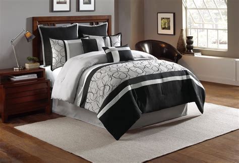 12 Piece Blakely Blackgray Bed In A Bag Set Elegant Comforter Sets