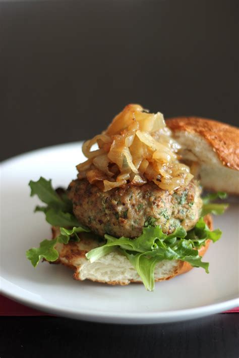 Arugula Apple Turkey Burgers With Caramelized Onions Baker By