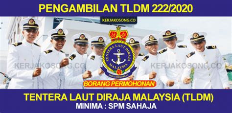Pengambilan Perajurit Muda Tldm Tentera Laut Diraja Malaysia 2020