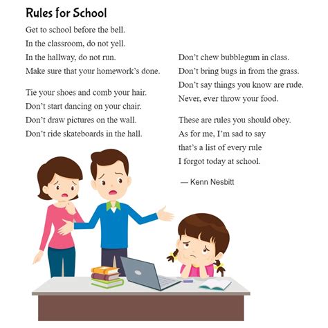 Kenn Nesbitt On Twitter New Funny Poem For Kids Rules For School
