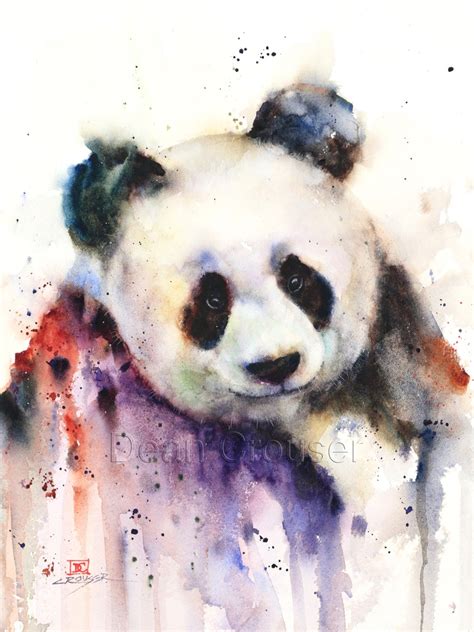 Panda Watercolor Print By Dean Crouser