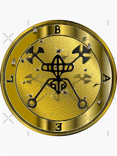 Goetia Mosca Black Sigil Gold Coin Seal Of Bael Sticker By Voxmedia
