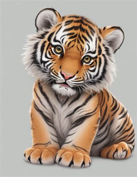Premium Ai Image A Realistic Detailed Baby Tiger Sticker With A