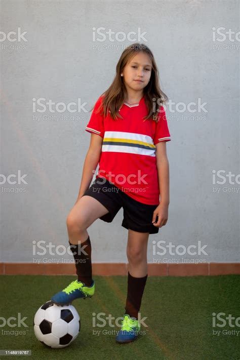 Little Girl Playing Soccer Stock Photo Download Image Now Child