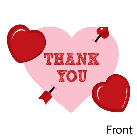 Conversation Hearts Shaped Thank You Cards Valentines Etsy Uk