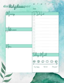 Reusable Daily Planner By Counseling With Mrs B TPT