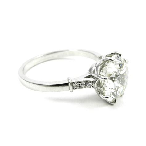 Gia Certified 304 Carat Jubilee Cut Diamond Platinum Engagement Ring
