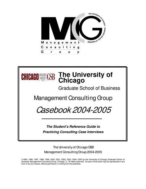 Casebook For Consulting Management Consulting Group Casebook 2004