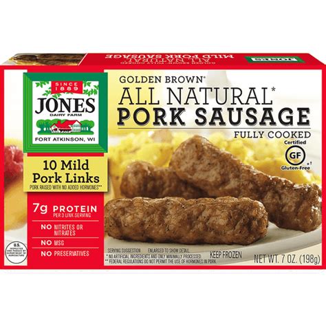 Jones Dairy Farm Golden Brown Mild Pork Sausage Links 10 Ea Sausage