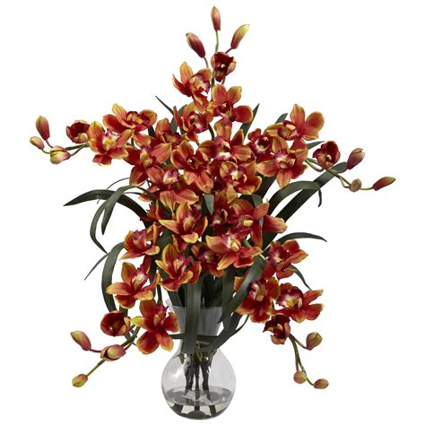 Large Cymbidium W Vase Arrangement 1300 Nearly Natural