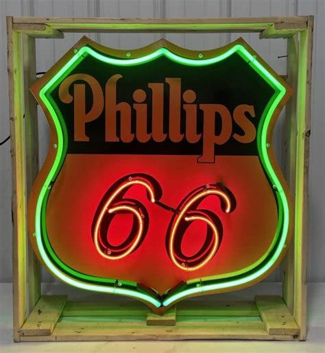 Phillips 66 Shield Modern 2 Color Neon Sign Auction
