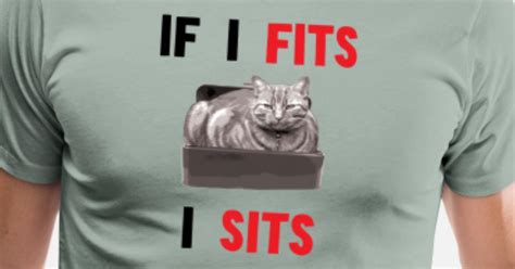If I Fits I Sits Cat Meme Mens Premium T Shirt Spreadshirt