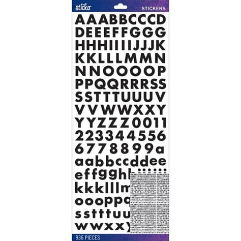 Sticko Alphabet Stickers Black Futura Bold