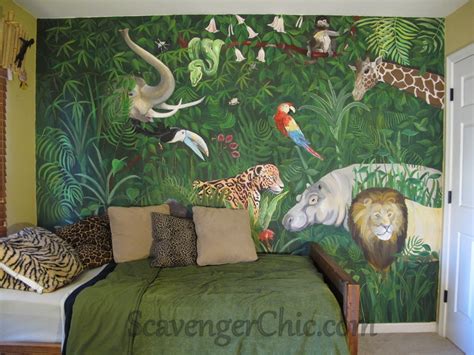Diy Kids Room Jungle Mural Scavenger Chic