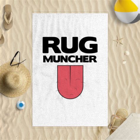 58x39 Rug Muncher Hairy Tongue Design Microfibre Beach Towel Funny Joke T Ebay