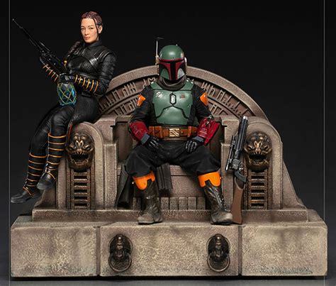 Star Wars The Mandalorian Boba Fett Fennec Shand On Throne 110 Deluxe