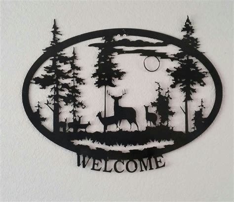Deer Welcome Sign Metal
