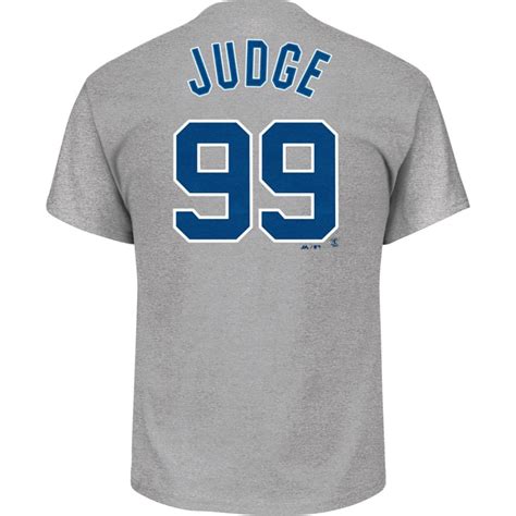 New York Yankees Mens Aaron Judge 99 Name And Number Short Sleeve Tee