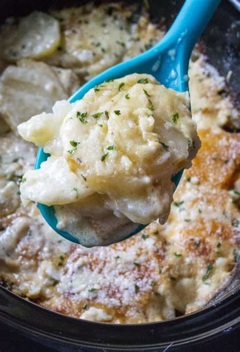 Best Crock Pot Scalloped Potatoes Recipe Ever Slow Cooked Pork Chops Scalloped Potatoes Recipe