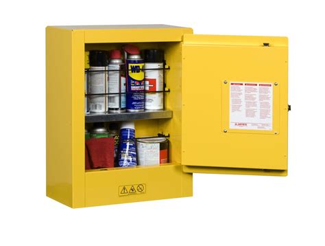 Eagle steel flammable liquid storage cabinet, 30 gallon, 1 shelf, 2 manual close close door fire cabinet for gasoline storage, 44 x 43 x 18, 246 lbs. Justrite 890200 - Mini Flammable Safety Cabinet ...