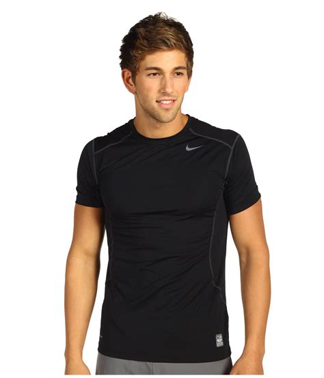 Nike Pro Combat Fitted 20 Ss Crew In Blackanthracite Black For Men
