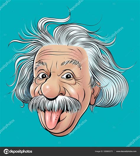 Retrato De Caricatura De Albert Einstein Ilustración De Stock De