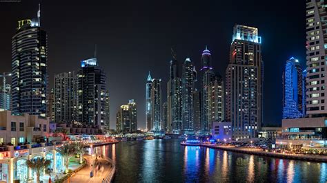 Landscape Dubai City Night Wallpapers Hd Desktop And Mobile Backgrounds